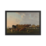 Landscape with Cattle - Framed Print