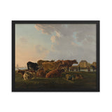 Landscape with Cattle - Framed Print