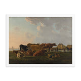 Landscape with Cattle - Framed Print