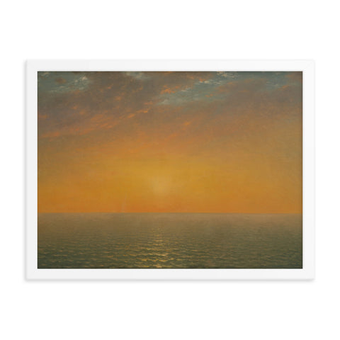 Sunset on the Sea Painting - Framed Art Print