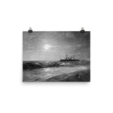 Ship by Moonlight Art Print - Ivan Konstantinovich Aivazovsky