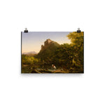 The Mountain Ford Art Print - Thomas Cole