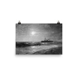 Ship by Moonlight Art Print - Ivan Konstantinovich Aivazovsky