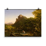 The Mountain Ford Art Print - Thomas Cole