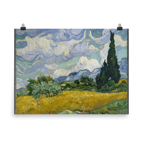 Wheat Field with Cypresses Art Print - Vincent van Gogh