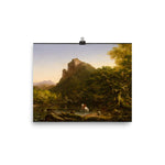 The Mountain Ford Art Print - Thomas Cole