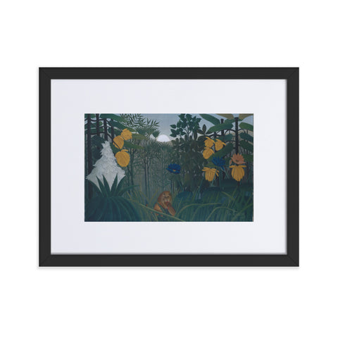 THE REPAST OF THE LION PAINTING - FRAMED ART PRINT