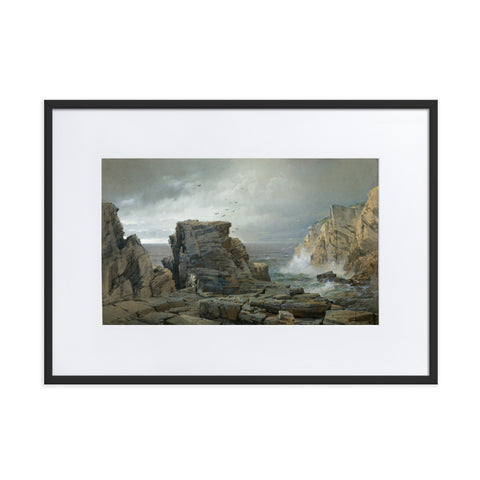 A Rocky Coast Painting - Matte Framed Art Print
