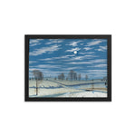 Winter Scene in Moonlight Painting - Framed Print