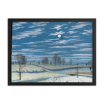 Winter Scene in Moonlight Painting - Framed Print