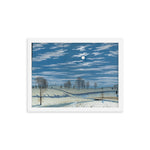 Winter Scene in Moonlight Painting - Framed Print