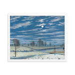 Winter Scene in Moonlight Painting - Framed Print